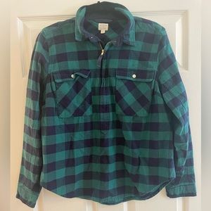 JCrew plaid 1/4 zip flannel